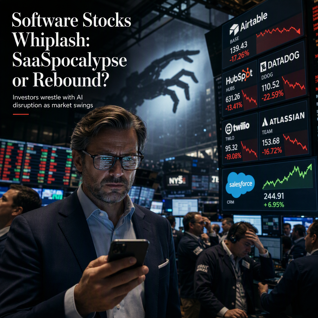 Software Stocks Swing Wildly Amid 'SaaSpocalypse' Fears and AI Disruption