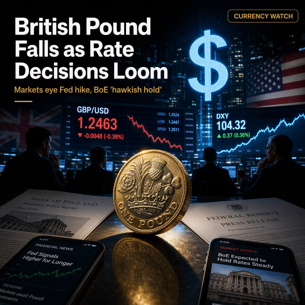 British Pound Weakens Against US Dollar as Markets Await Fed and BoE Decisions