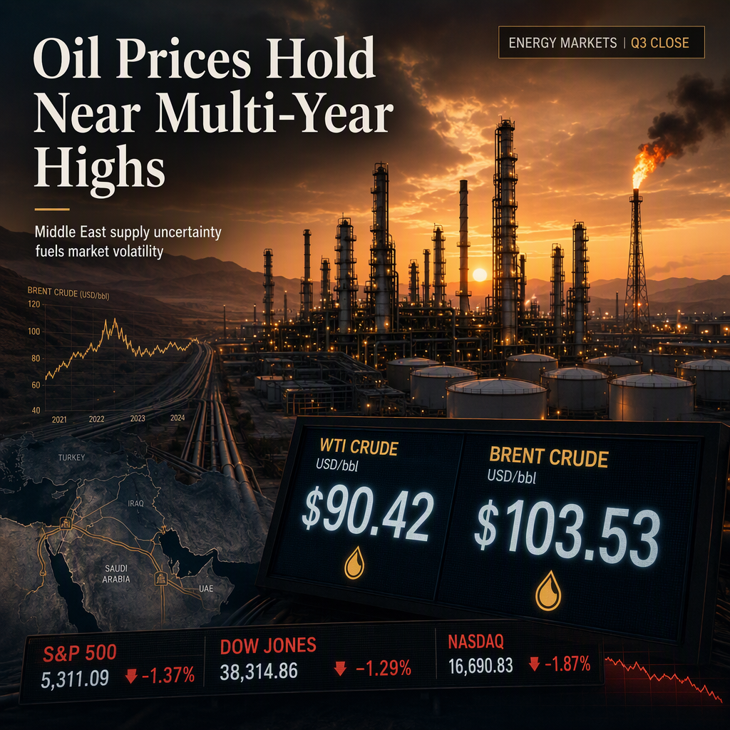 Oil Prices Remain Near Multi-Year Highs Amid Middle East Supply Uncertainty