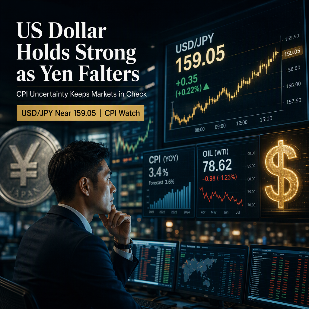 US Dollar Remains Supported Amid CPI Uncertainty as Yen Weakens Toward 159.05