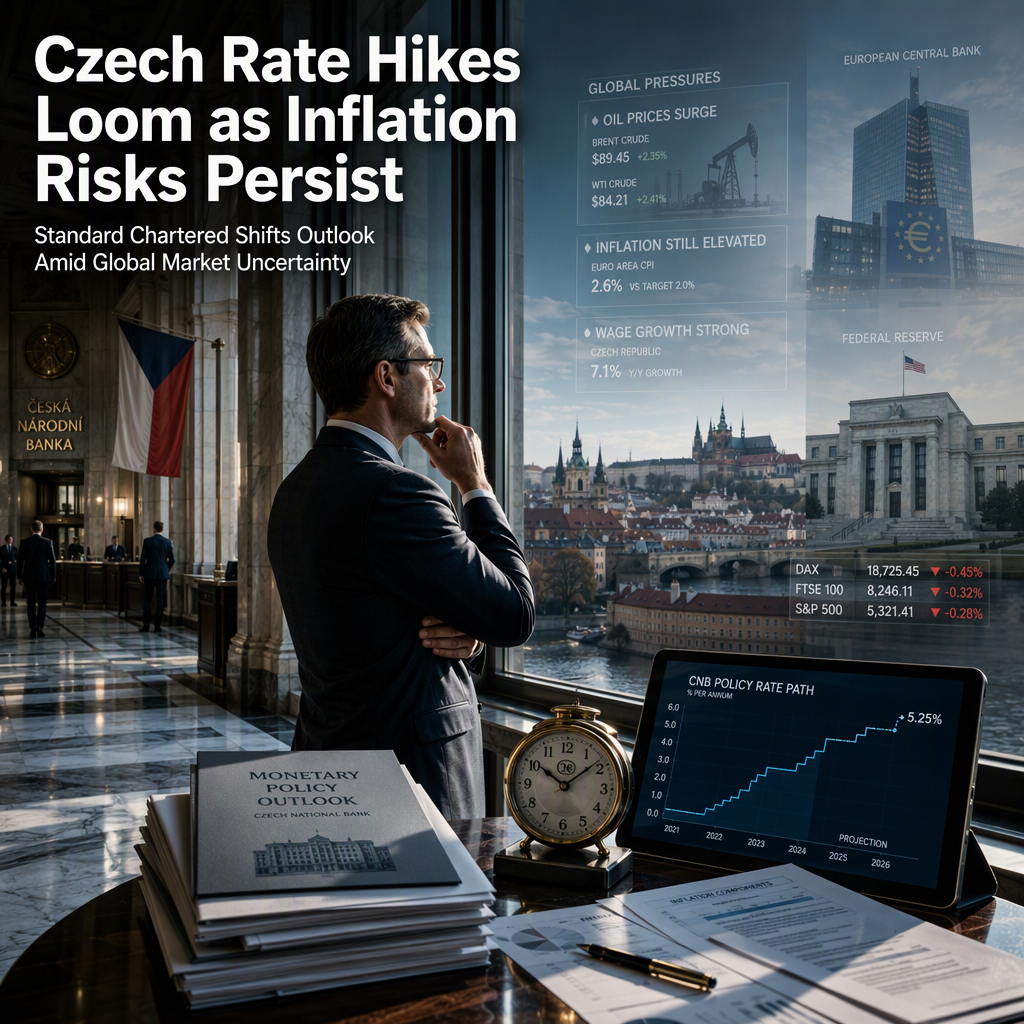 Standard Chartered Expects Czech National Bank to Hike Rates Further Amid Inflation Risks