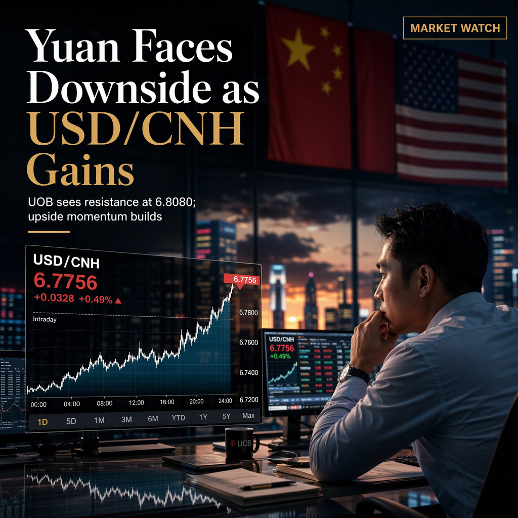 USD/CNH Momentum Builds as Yuan Faces Downside Bias, Says UOB