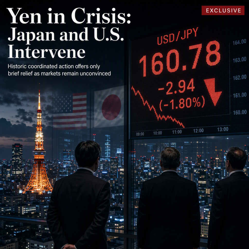 Japan and U.S. Launch First Coordinated Yen-Buying Intervention in 28 Years Amid Historic Yen Weakness