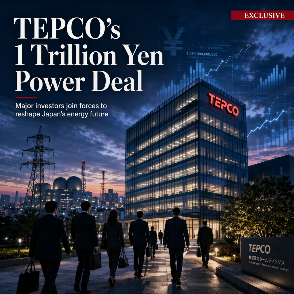 TEPCO Advances Capital Tie-Up Talks with SoftBank, JIP, and Foreign Investors in Over 1 Trillion Yen Deal