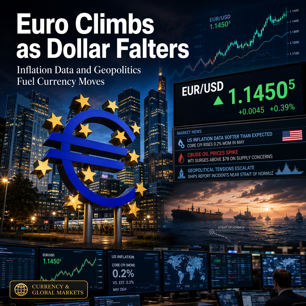 Euro Holds Near Four-Week High as US Dollar Weakens on Soft Inflation Data and Geopolitical Tensions
