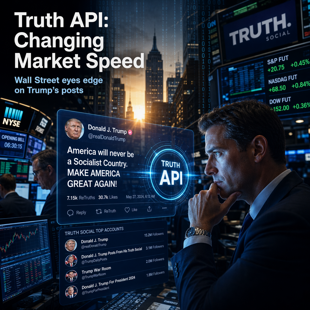 Truth Social to Offer Wall Street Firms Accelerated Access to President Trump's Posts via 'Truth API'
