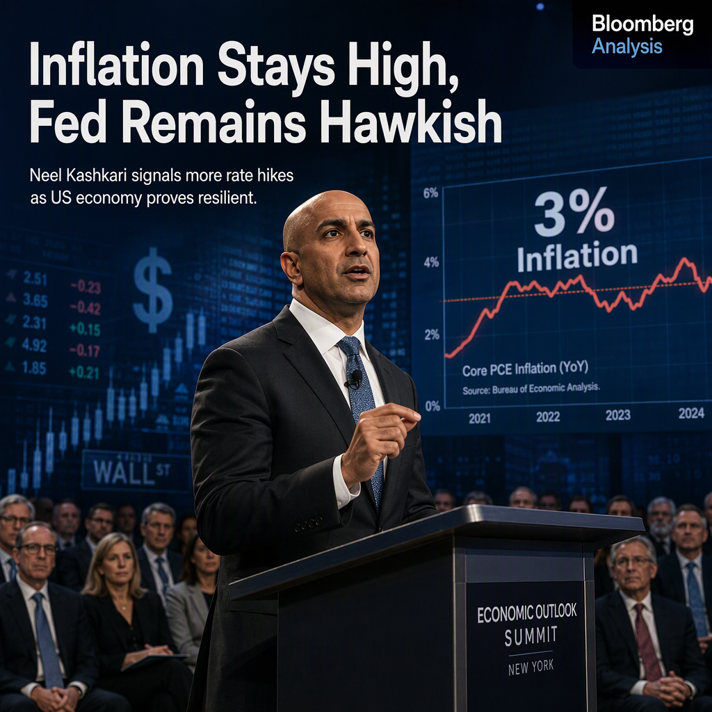 Fed's Kashkari Maintains Hawkish Stance as Inflation Persists at 3% Despite Robust US Economy