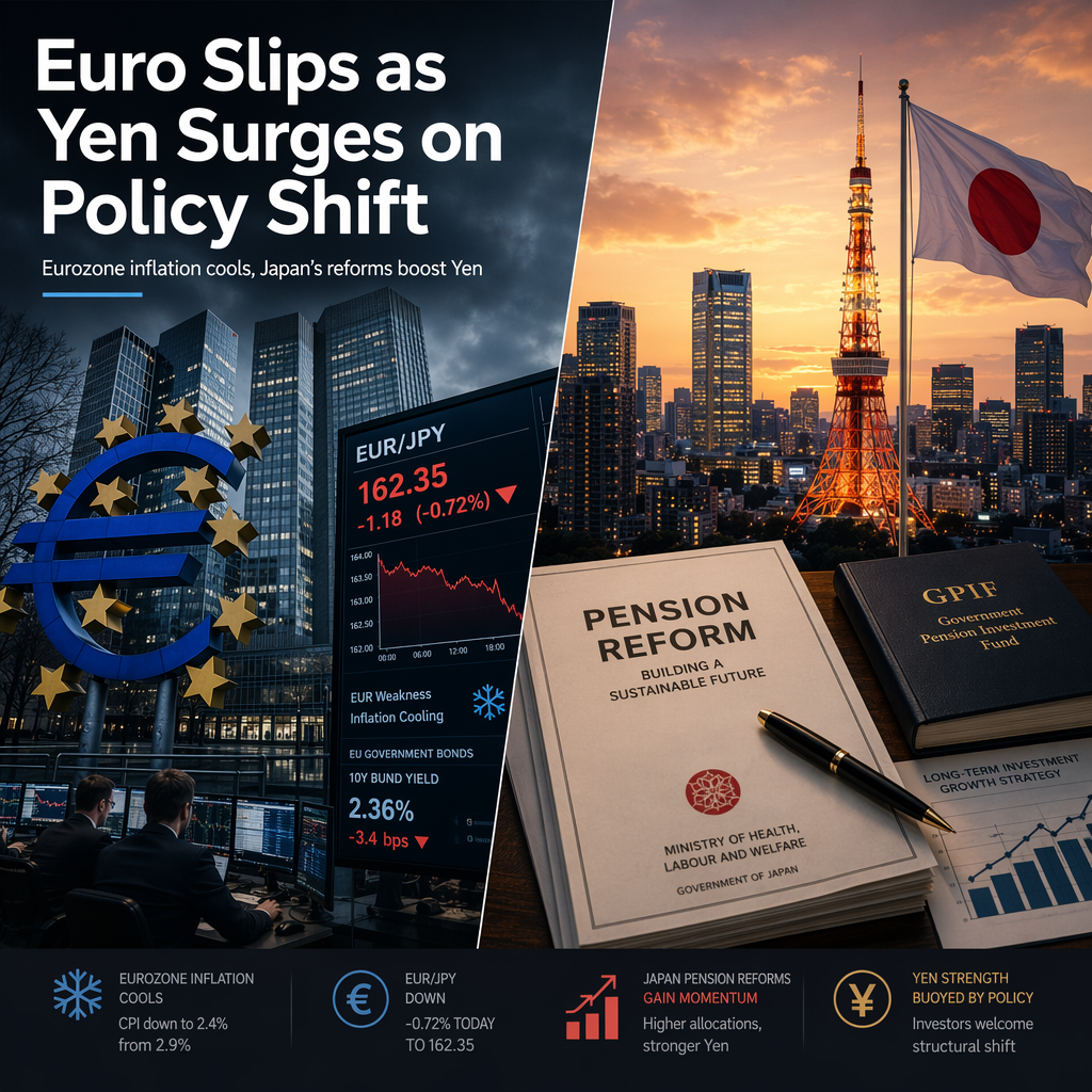 Euro Weakens as Eurozone Inflation Cools and Japan Pension Reforms Boost Yen