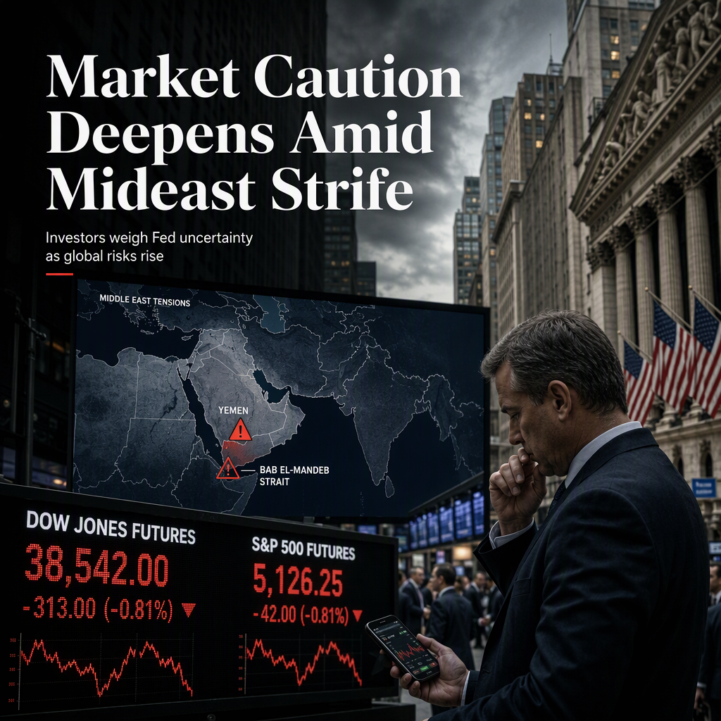 Dow Jones Futures Dip Amid Middle East Tensions and Fed Rate Cut Uncertainty