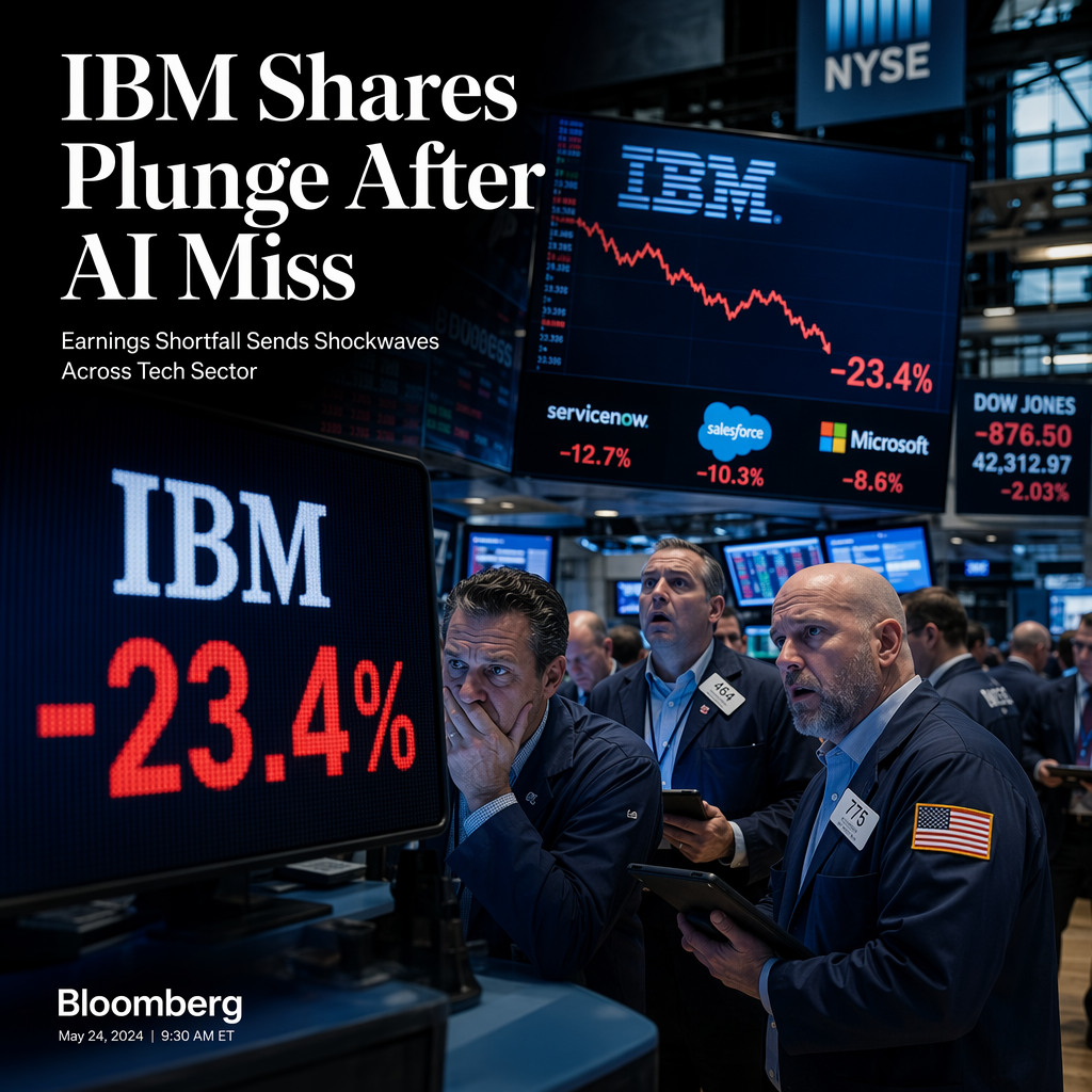 IBM Shares Plunge Over 23% After AI-Driven Earnings Miss Sends Shockwaves Through Tech Sector