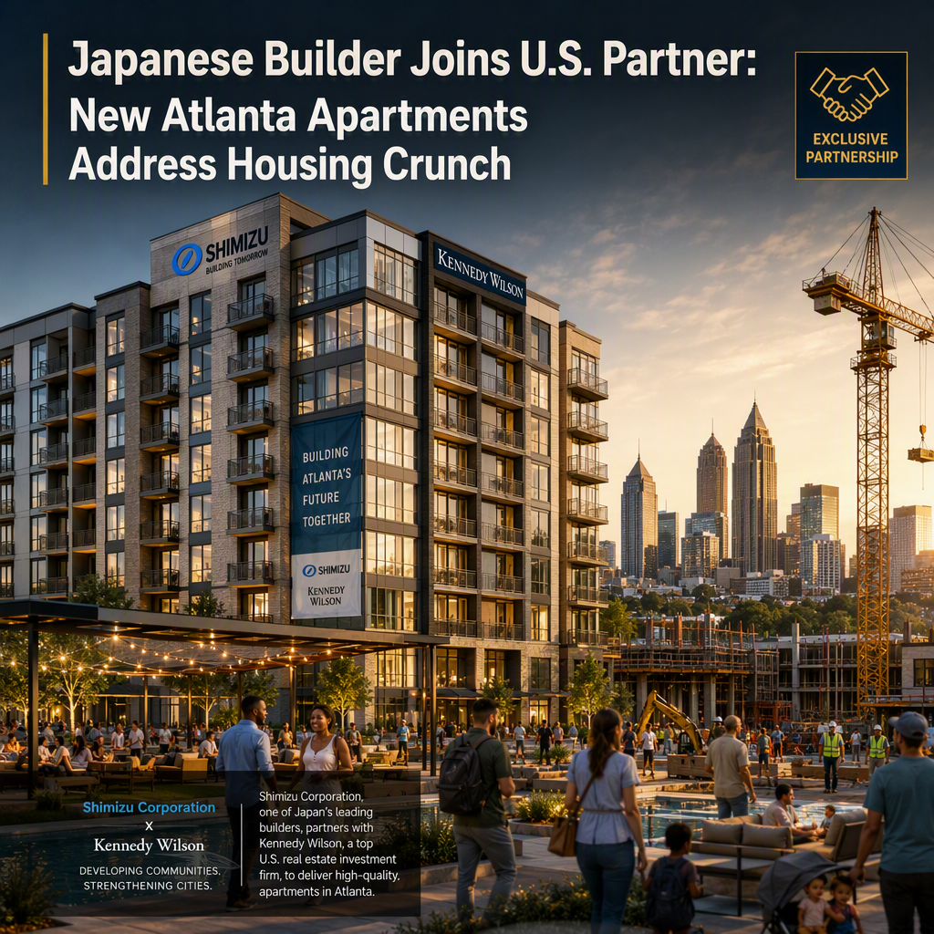 Shimizu Partners with Kennedy Wilson for Atlanta Apartment Project Amid Regional Housing Shortage