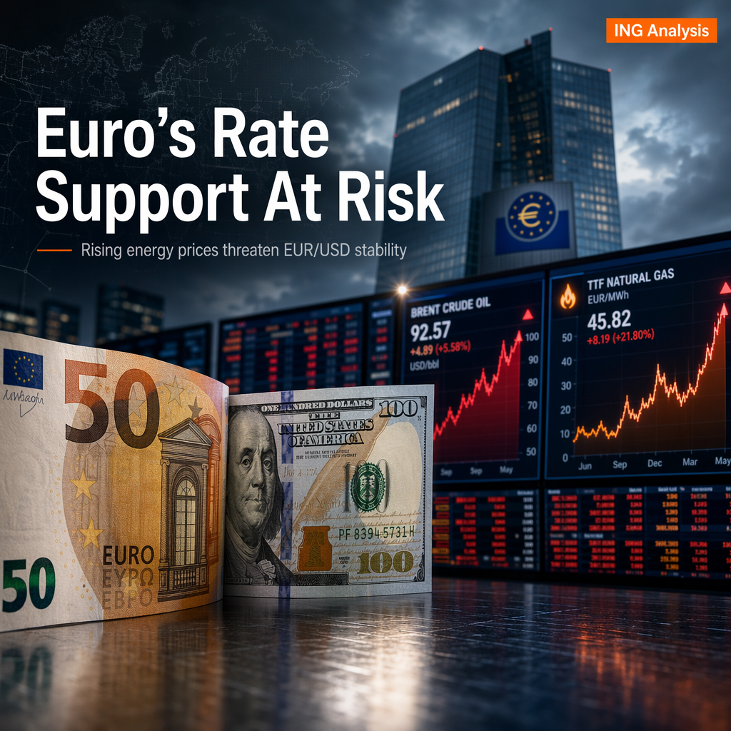 ING Warns Euro's Rate Support Against US Dollar at Risk Amid Rising Energy Prices
