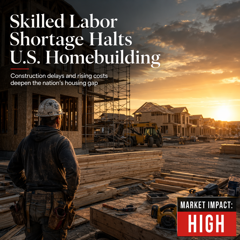 Skilled Labor Shortage Hampers U.S. Homebuilding Amid Rising Demand