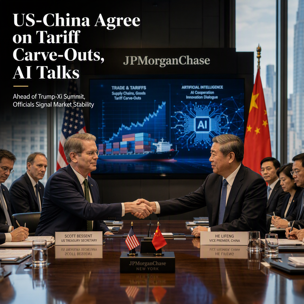 US and China Agree on Tariff Carve-Outs and AI Dialogue Ahead of Trump-Xi Summit