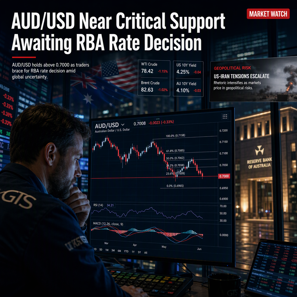 AUD/USD Holds Near Key Support as Markets Await RBA Rate Decision