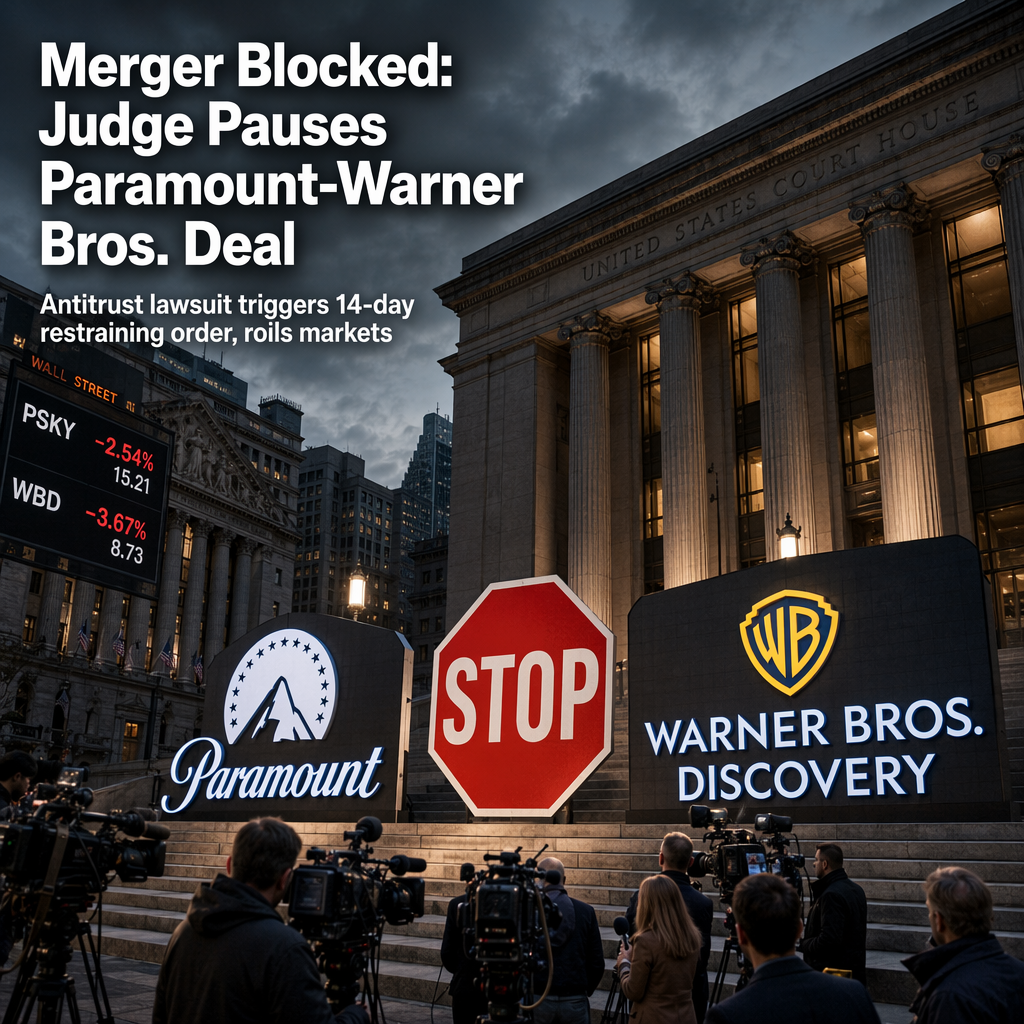 Judge Halts Paramount-Warner Bros. Discovery Merger Amid Antitrust Lawsuit