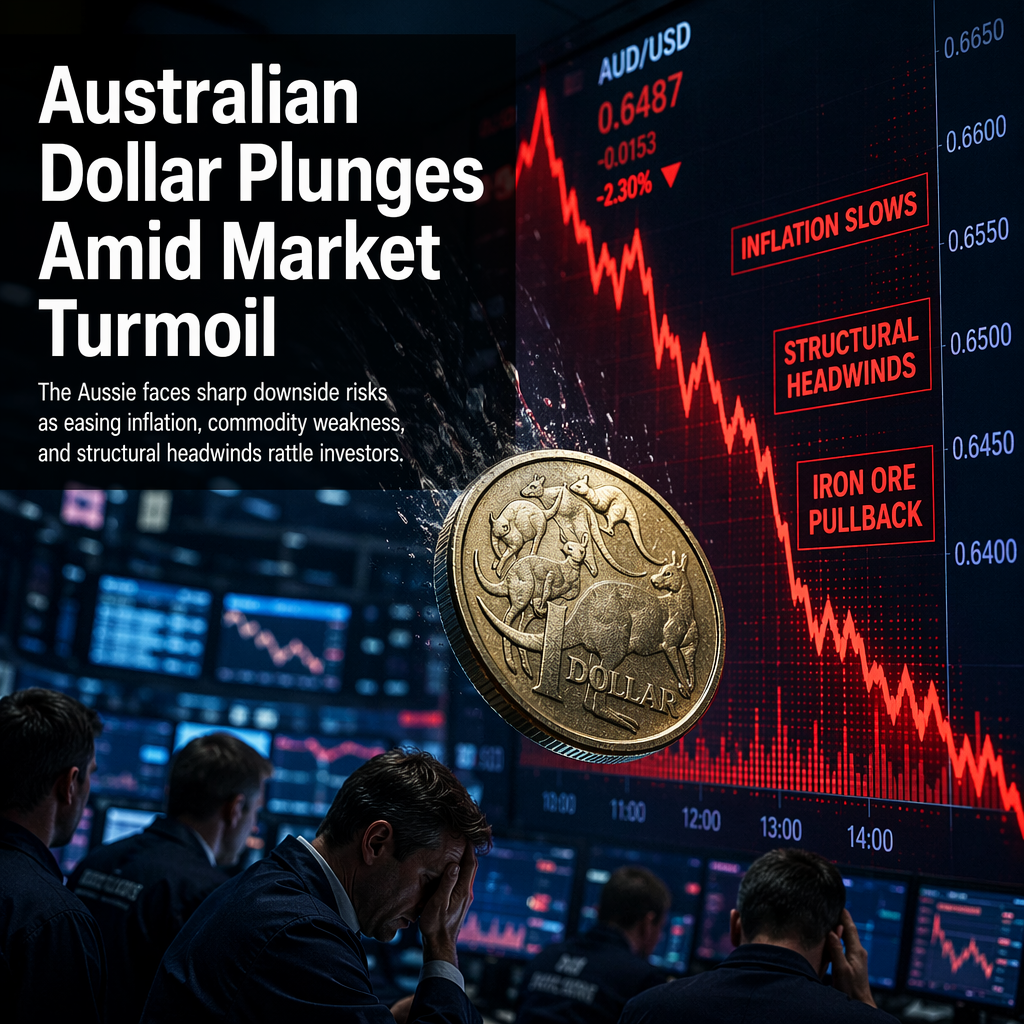 Australian Dollar Faces Sharp Selloff and Downside Risks Amid Weak Inflation and Structural Headwinds