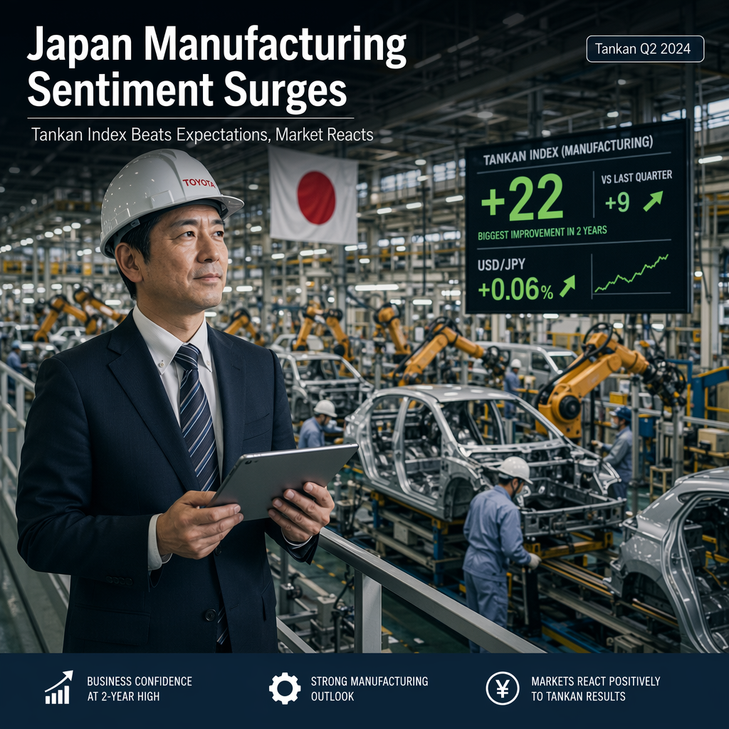 Japan's Tankan Survey Shows Stronger Business Sentiment, Manufacturing Index Surges Past Expectations