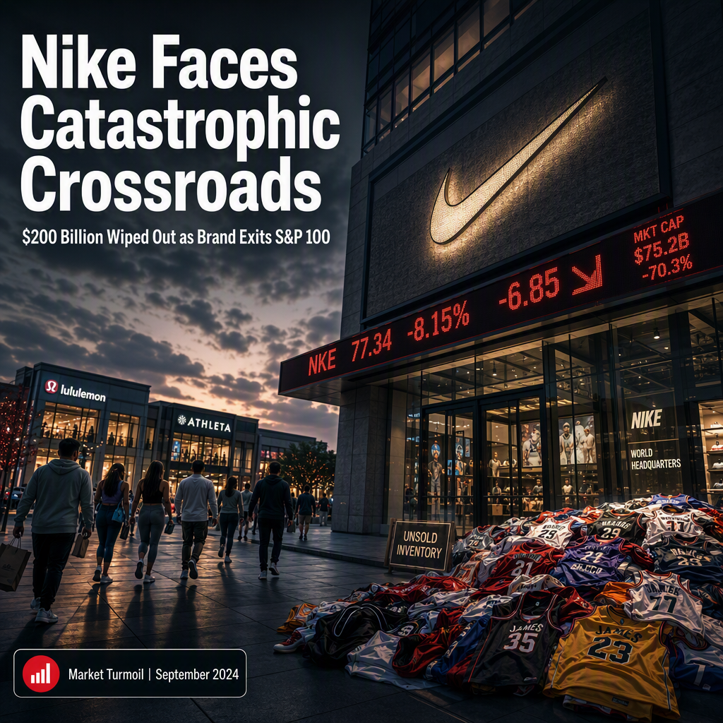 Nike Set to Exit S&P 100 After $200 Billion Market Cap Loss Amid Retail and Competitive Challenges