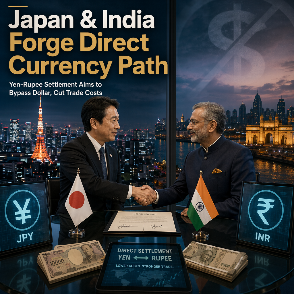 Japan and India Plan Direct Yen-Rupee Settlement to Bypass U.S. Dollar