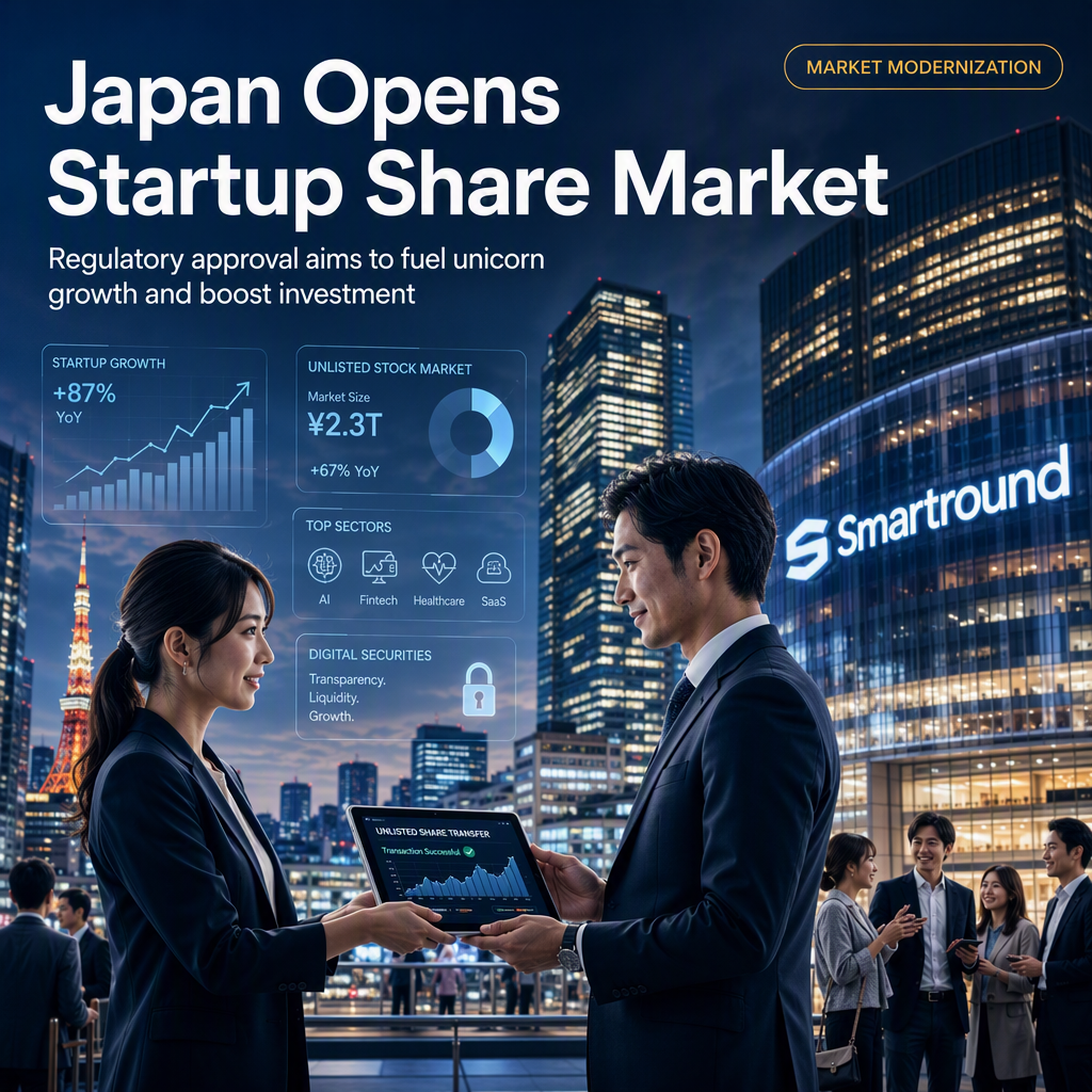 Japan Approves Smartround Securities to Boost Secondary Market for Unlisted Startup Shares