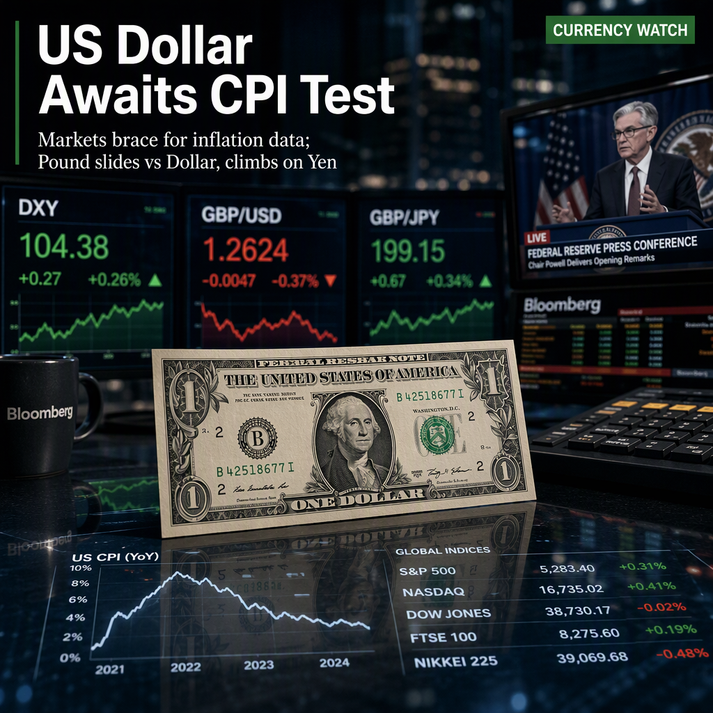 US Dollar Holds Firm Ahead of CPI as Markets Await Fed Signals; GBP Weakens Against USD, Gains on Yen