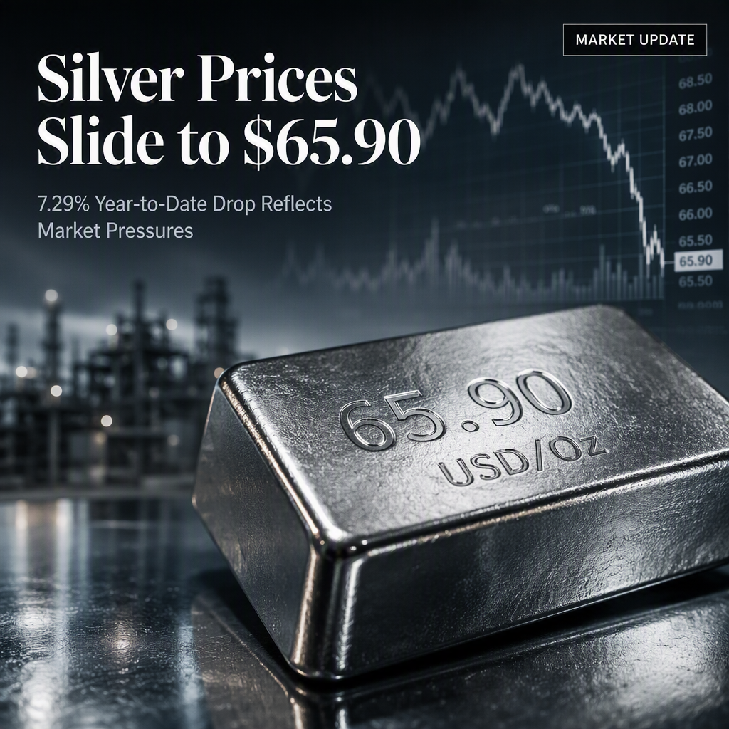 Silver Prices Decline to $65.90 per Ounce, Marking 7.29% Year-to-Date Drop