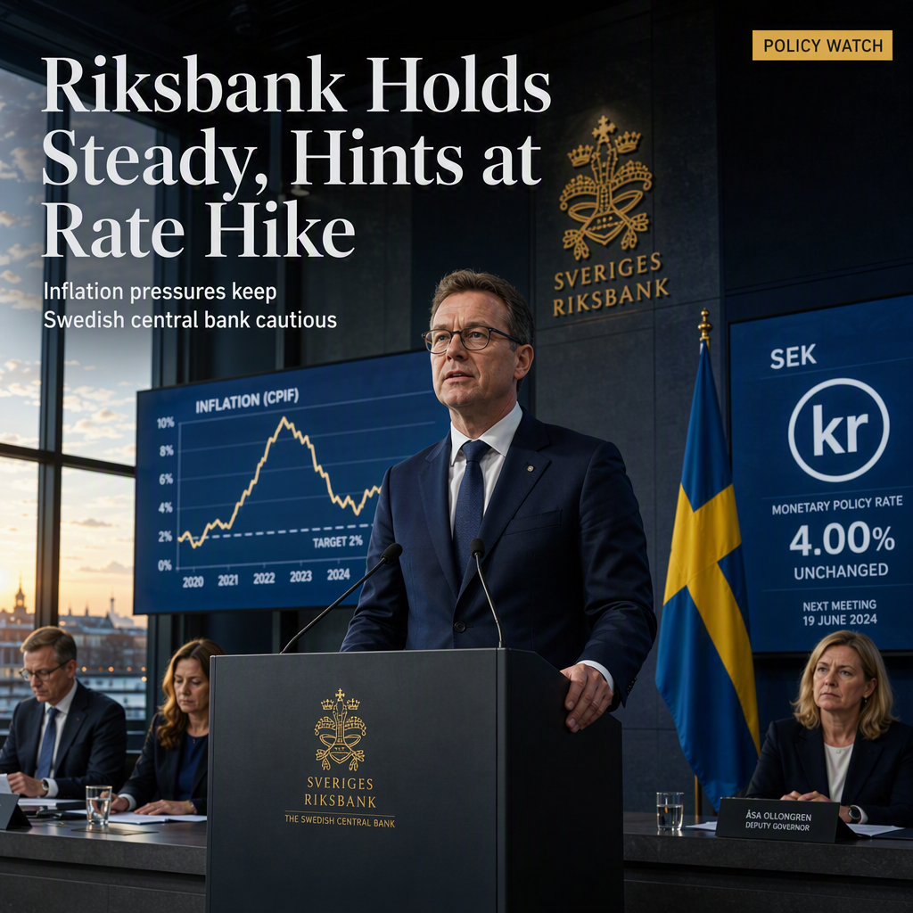 Riksbank Holds Policy Rate at 1.75%, Signals Possible Hike Amid Stronger Inflation