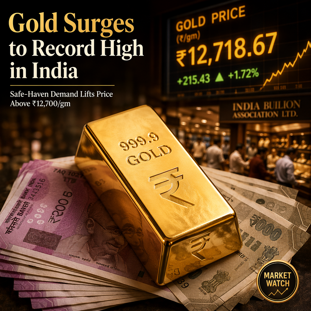 Gold Prices Climb in India, Reaching INR 12,718.67 per Gram