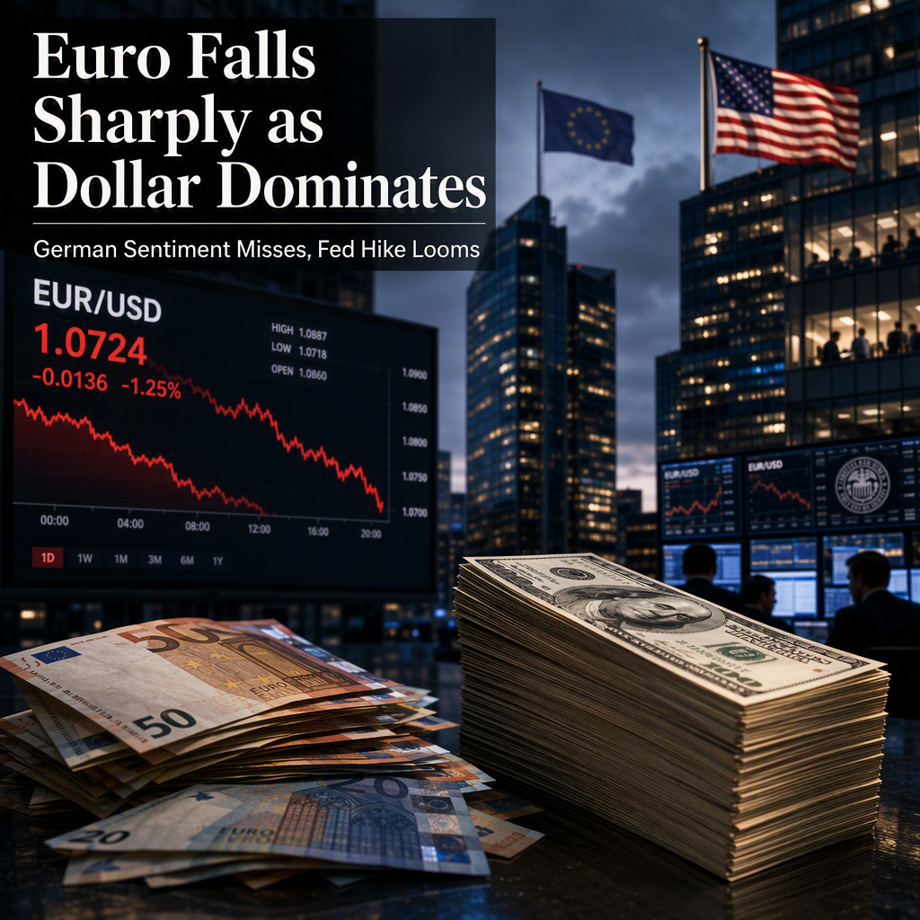 Euro Slides as German Sentiment Misses Expectations and US Dollar Strengthens Ahead of Fed Rate Decision