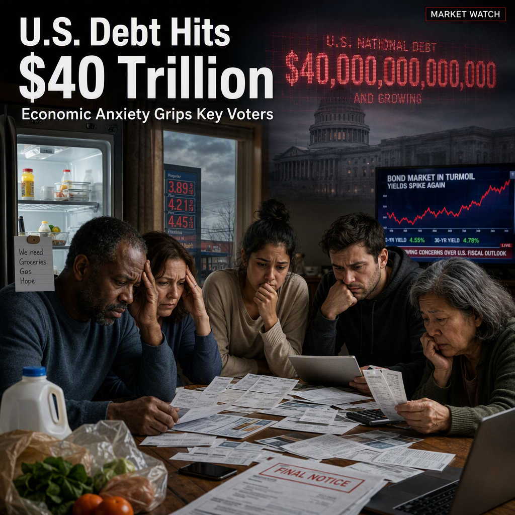 U.S. National Debt Surpasses $40 Trillion, Sparking Deep Economic Anxiety Among Voters
