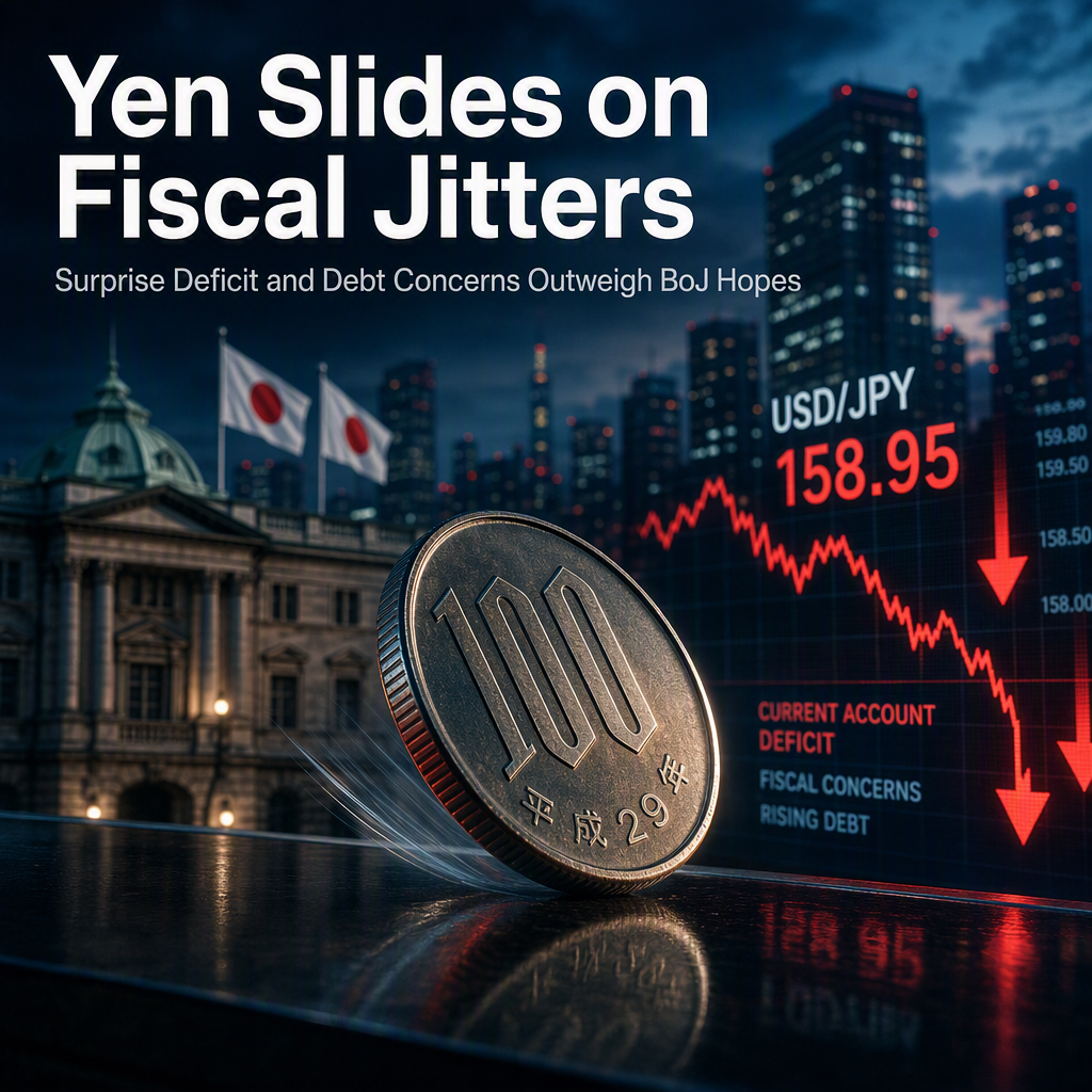 Japanese Yen Slides as Surprise Current Account Deficit and Fiscal Concerns Weigh, BoJ Tightening Hopes Offer Limited Support