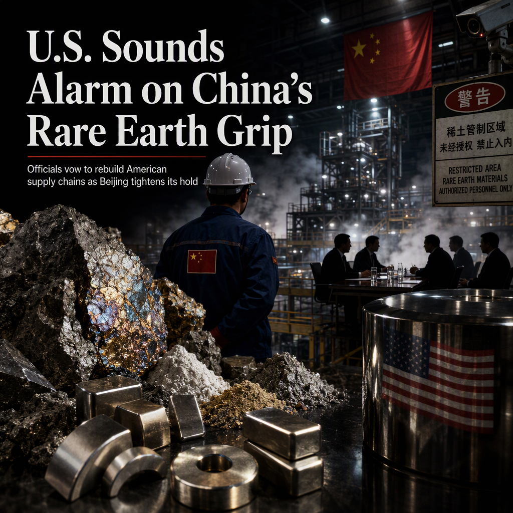 U.S. Officials Warn China Is Weaponizing Rare Earth Dominance, Pledge to Rebuild Domestic Supply Chains