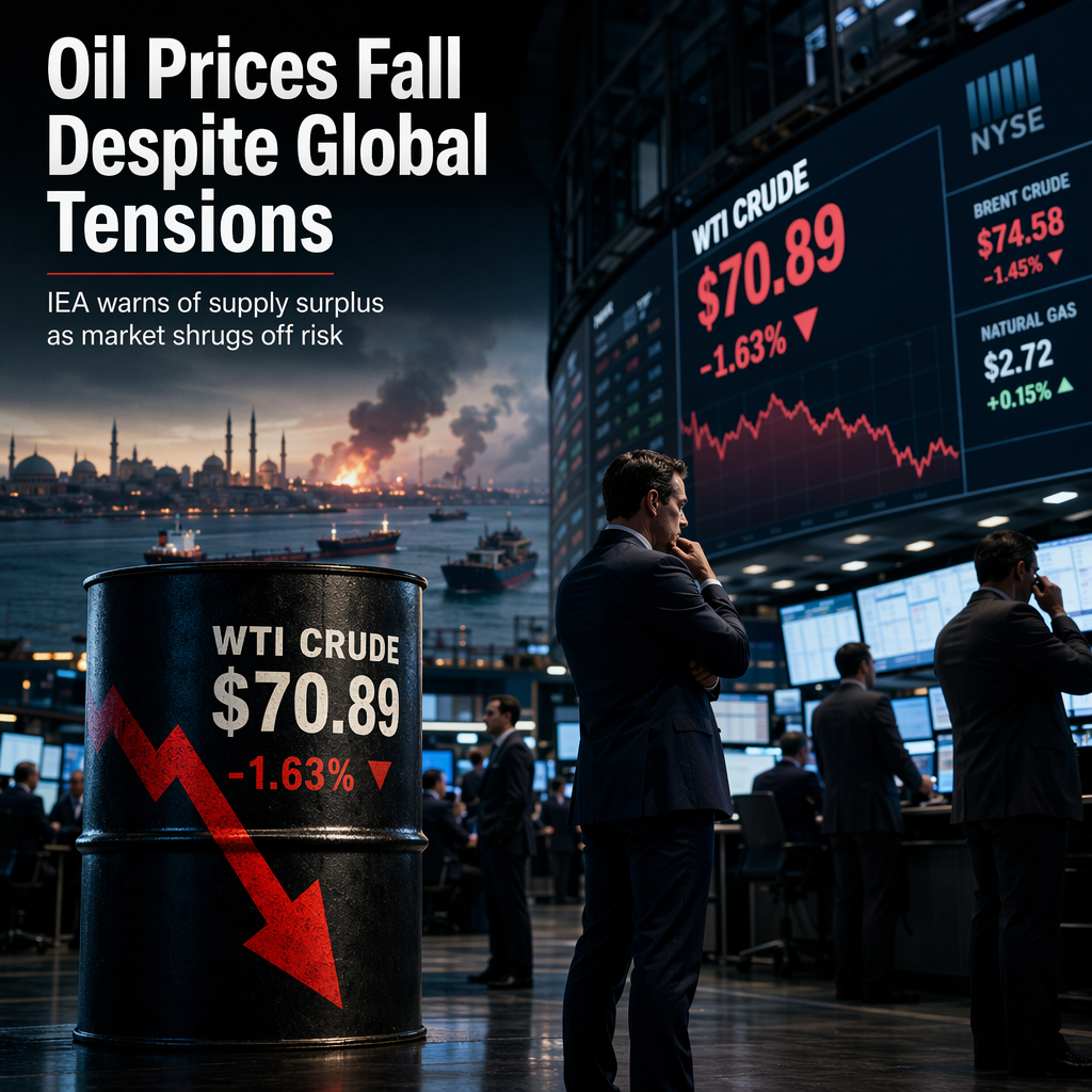 Crude Oil Prices Retreat Despite Escalating Middle East Tensions and IEA's Bearish Outlook