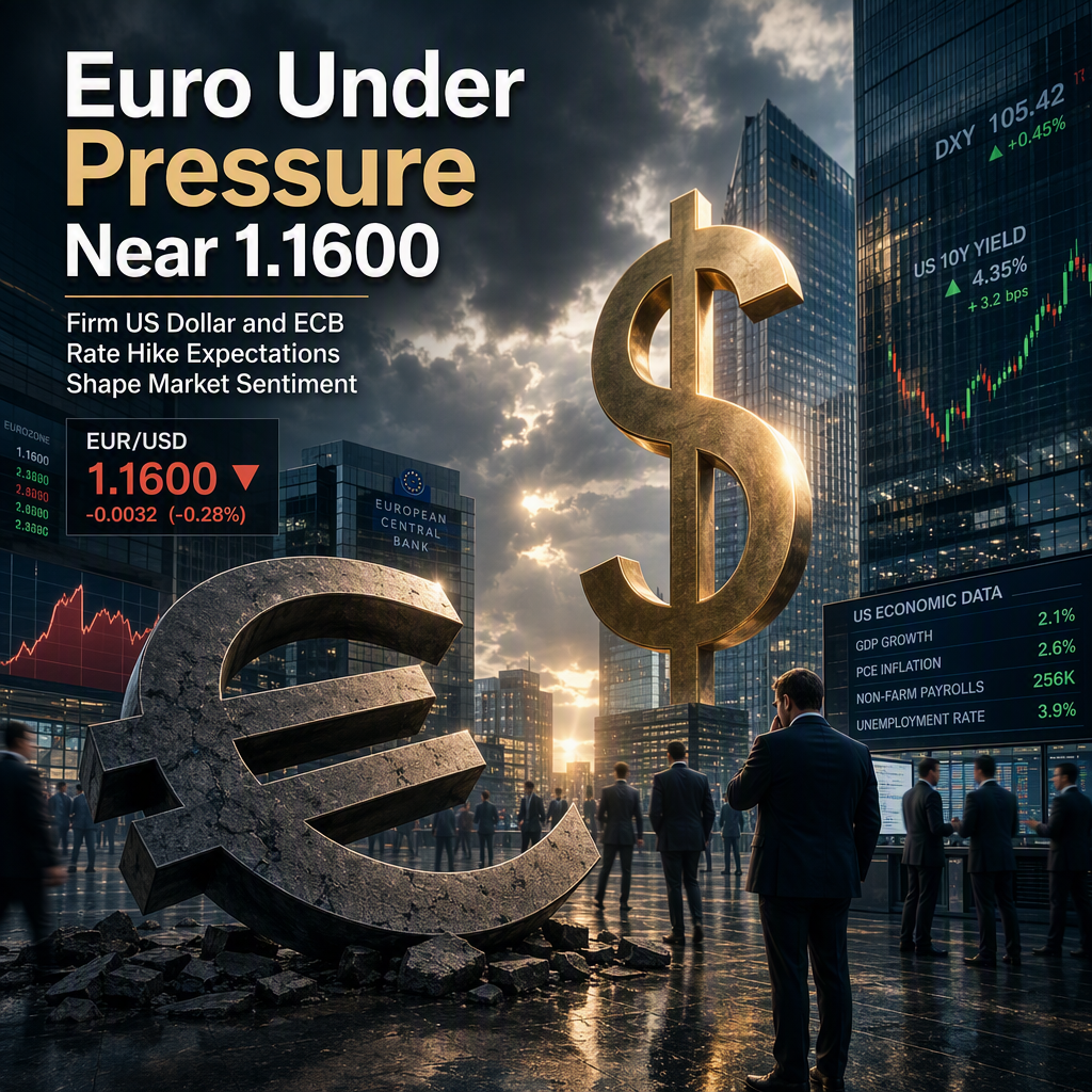 Euro Struggles Near 1.1600 as Firm US Dollar and ECB Rate Hike Expectations Shape Market Sentiment