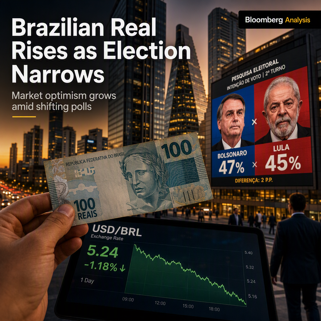 Brazilian Real Strengthens as Election Polls Narrow Between Bolsonaro and Lula