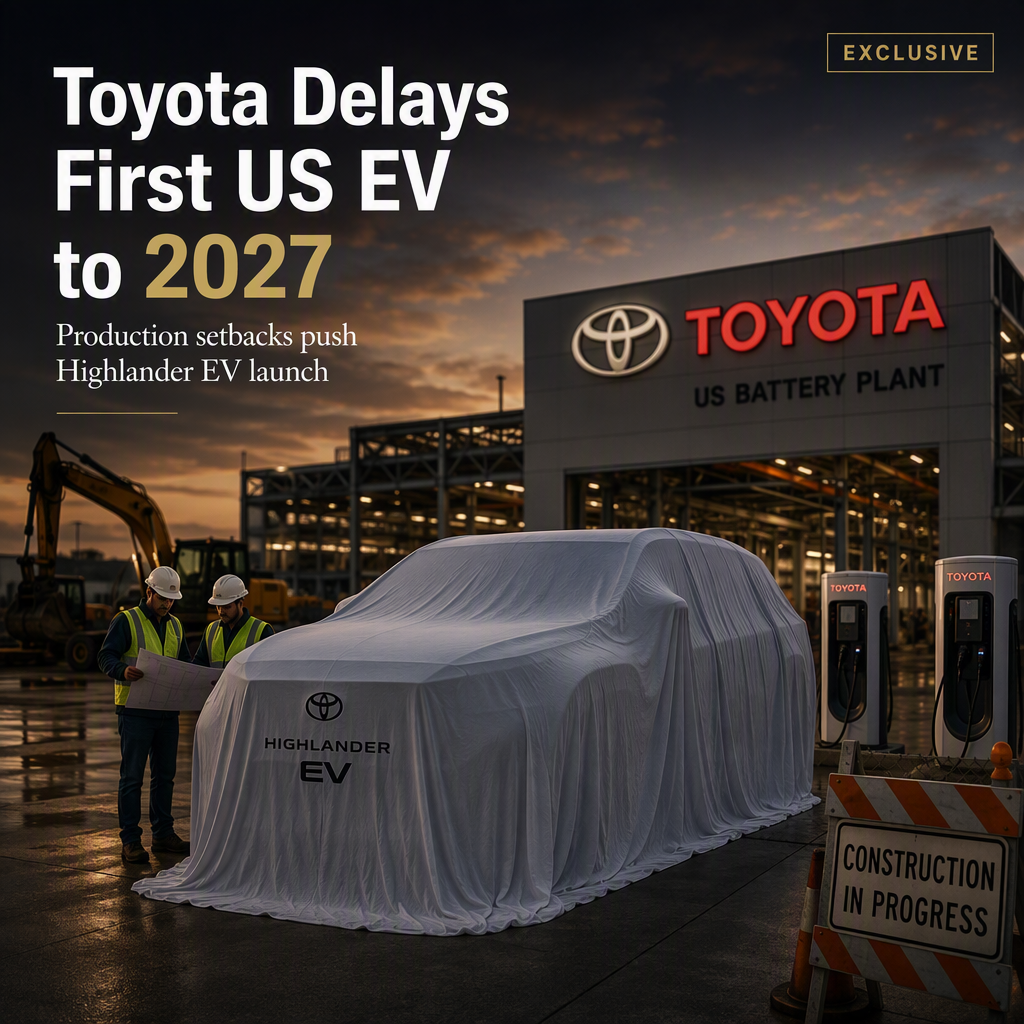 Toyota Delays Launch of First US-Built Electric Vehicle to 2027 or Later