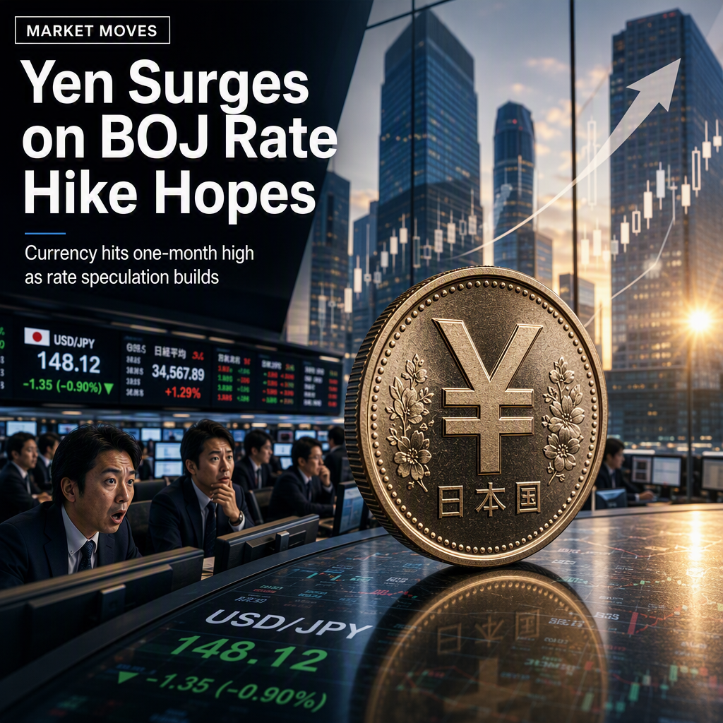 Yen Surges to One-Month High on BOJ Rate Hike Speculation
