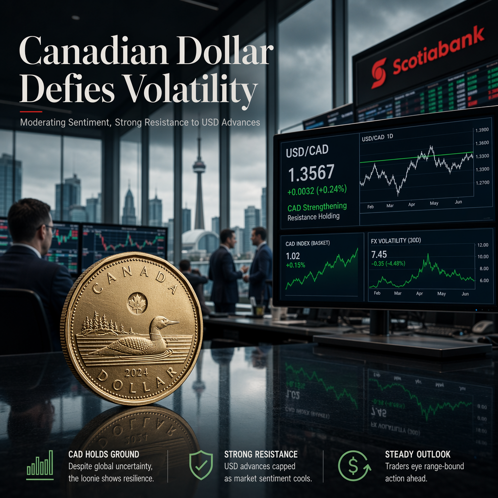 Canadian Dollar Holds Firm Amid USD Resistance as Negative Sentiment Moderates