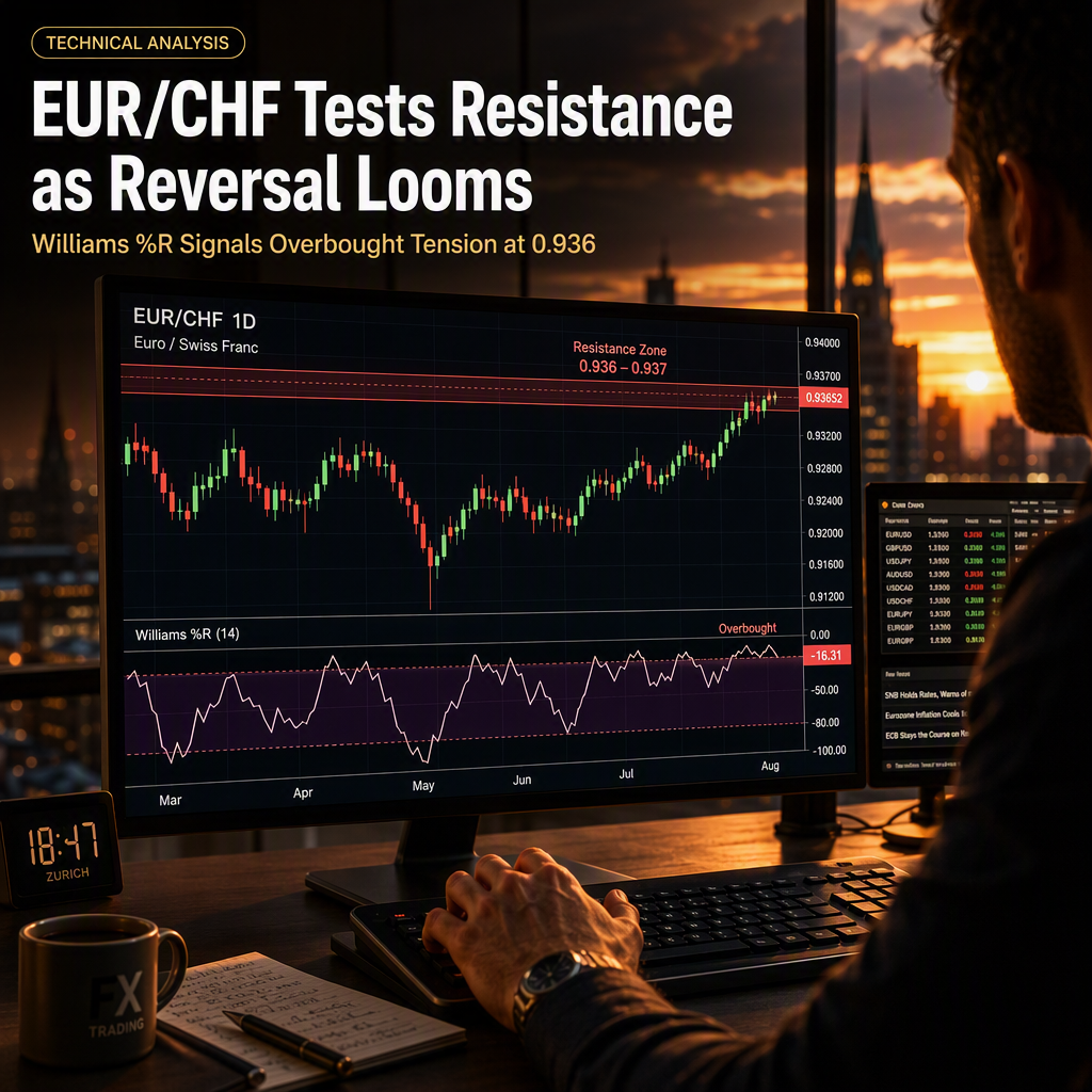 EUR/CHF Approaches Key Resistance as Williams %R Signals Potential Bearish Reversal