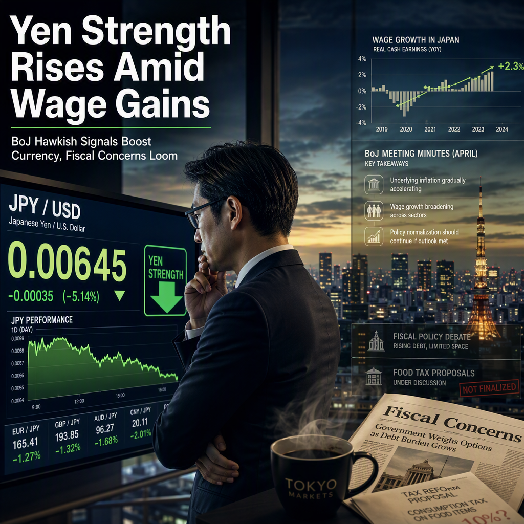 Japanese Yen Strengthens on Upbeat Wage Growth and Hawkish BoJ Minutes Amid Fiscal Concerns