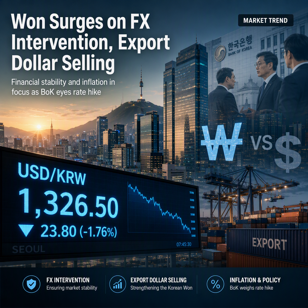 South Korean Won Strengthens on Coordinated FX Intervention and Exporter Dollar Selling