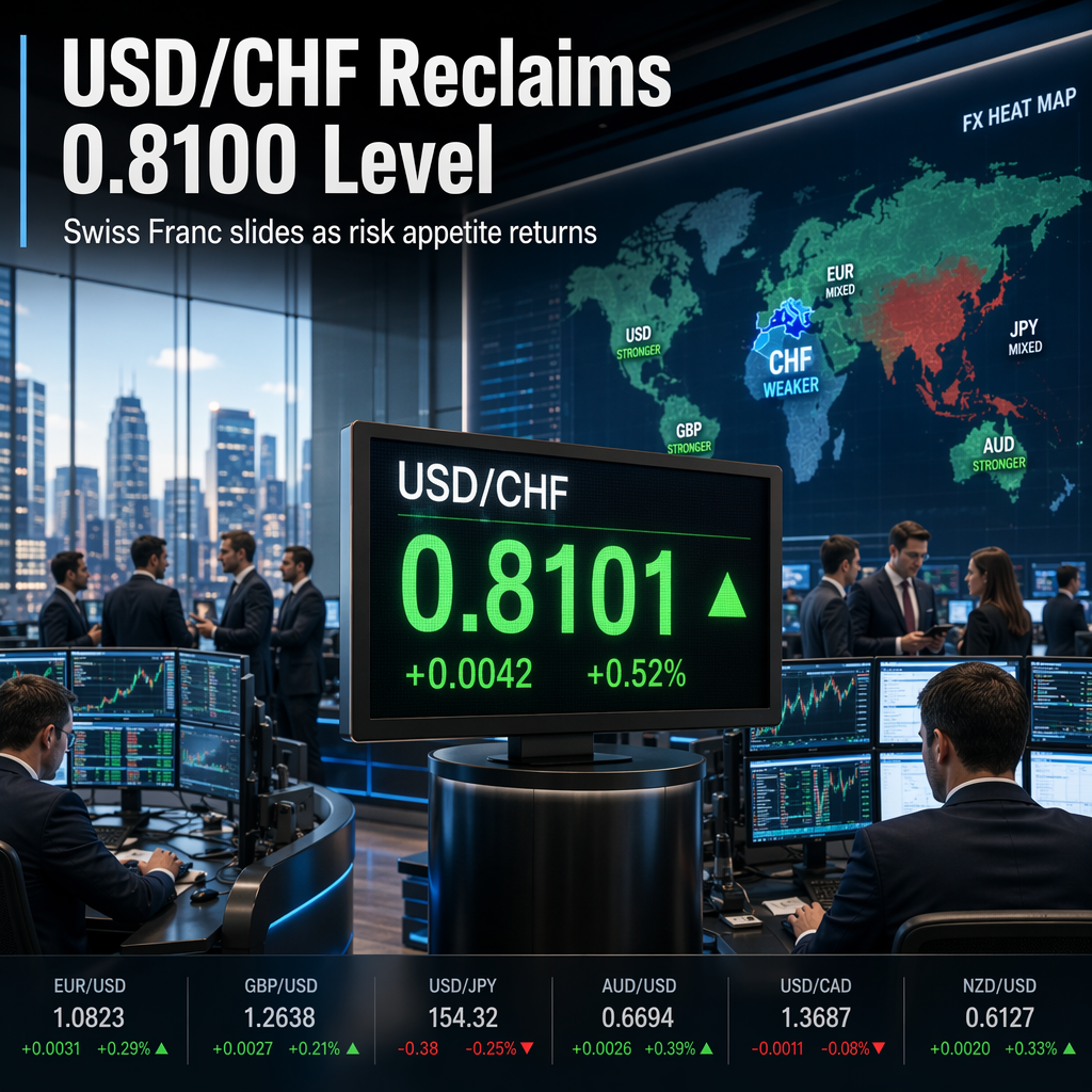 USD/CHF Reclaims 0.8100 as Swiss Franc Weakens Amid Improved Risk Appetite