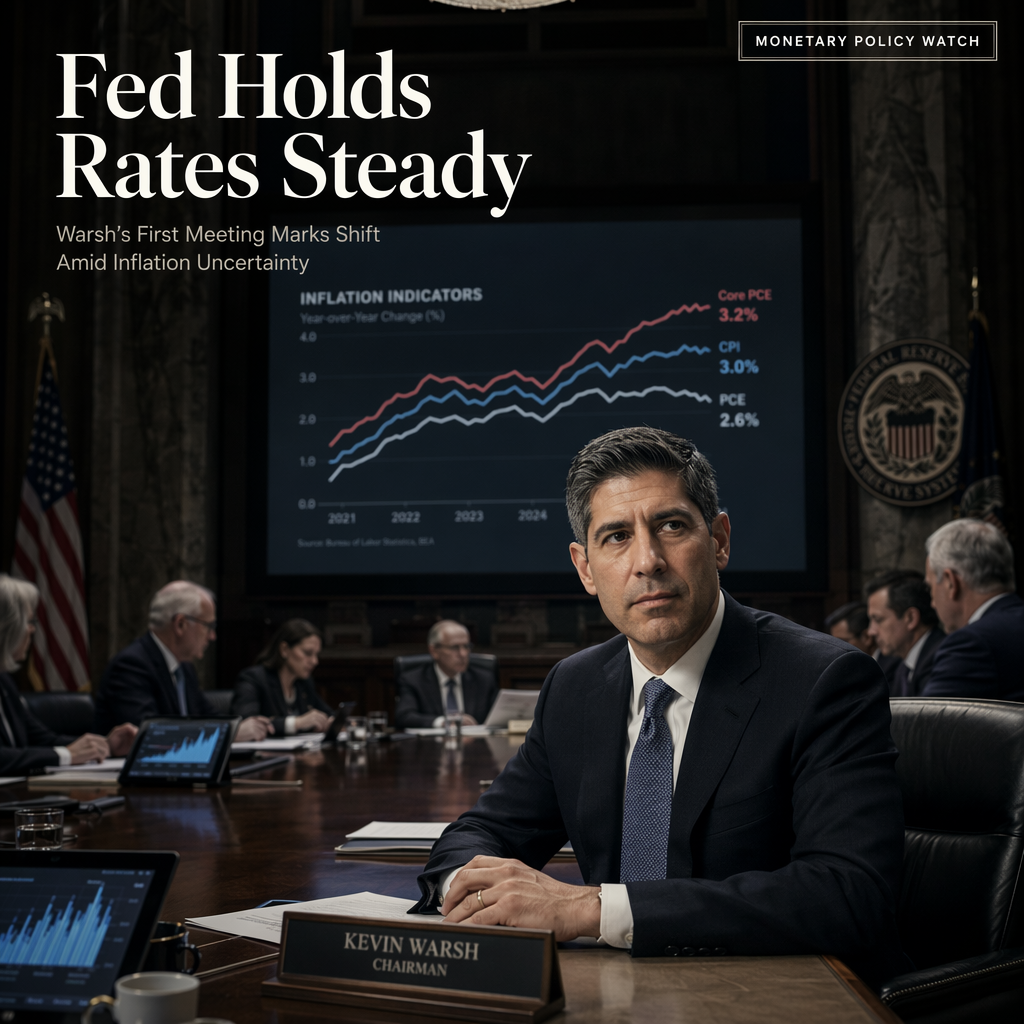 Fed Holds Rates Steady Amid Inflation Concerns at Warsh's First Meeting