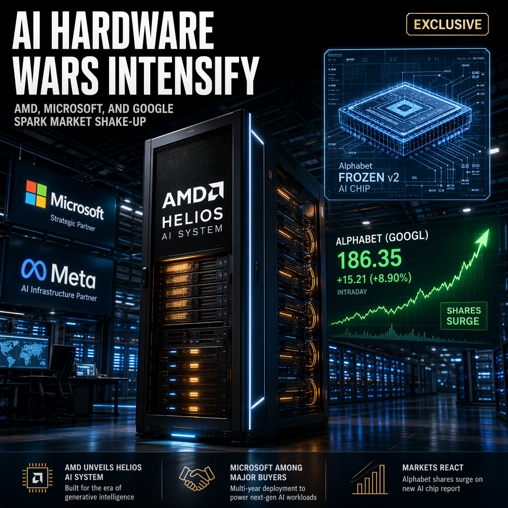 AMD Unveils Helios AI System with Microsoft as Key Buyer; Alphabet Shares Surge on New AI Chip Report