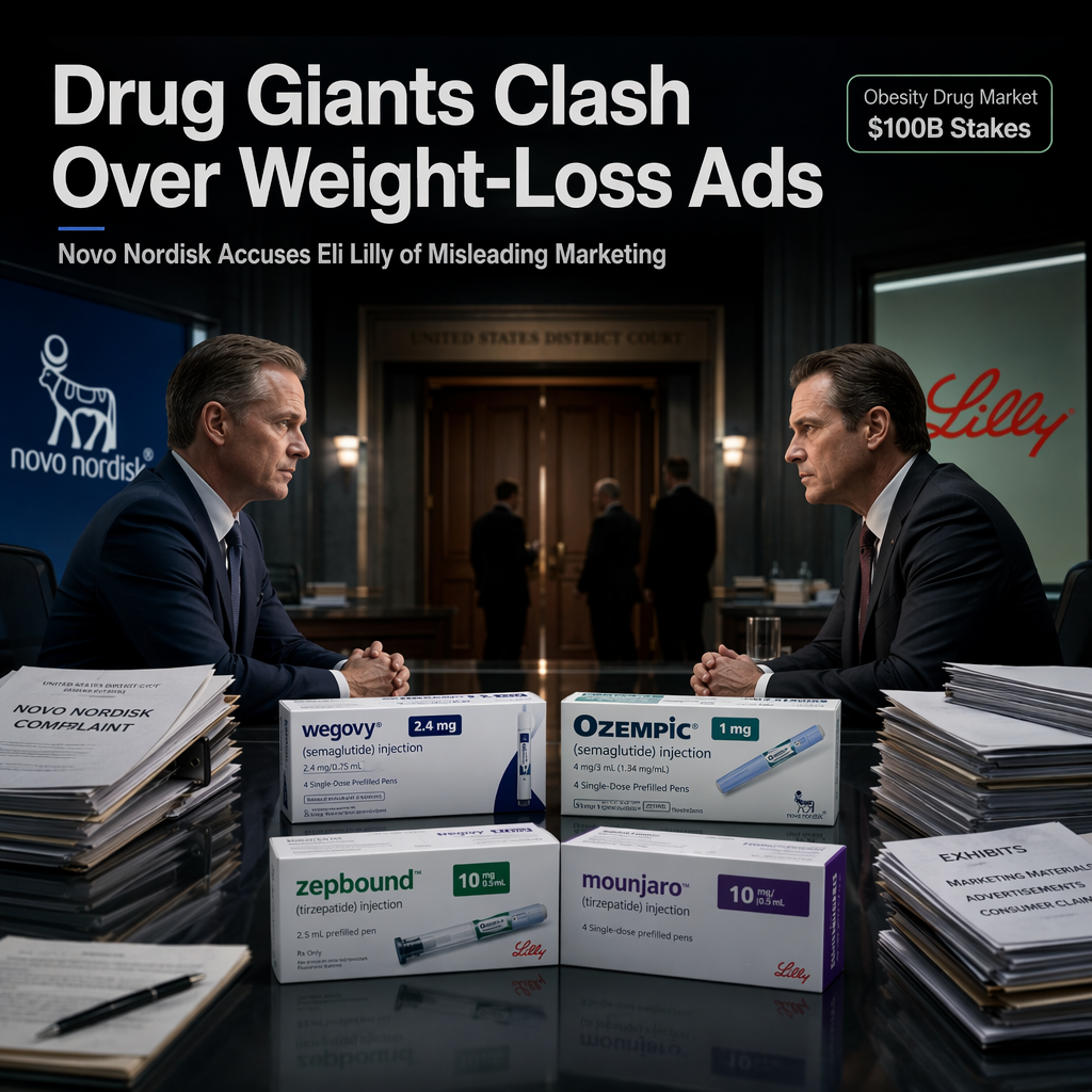 Novo Nordisk Sues Eli Lilly Over Allegedly Misleading Weight-Loss Drug Advertisements