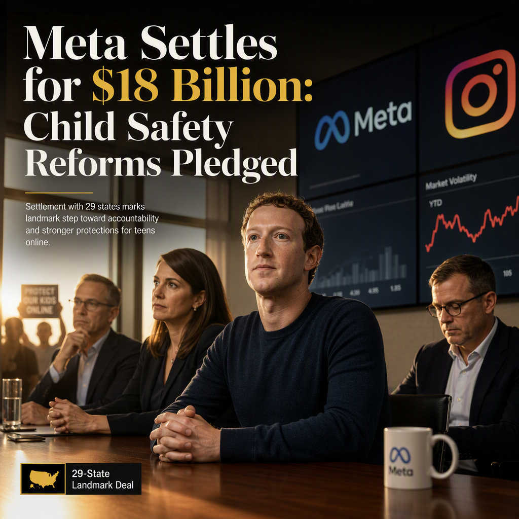 Meta Agrees to $18 Billion Settlement, Pledges Child Safety Reforms Amid State Lawsuit