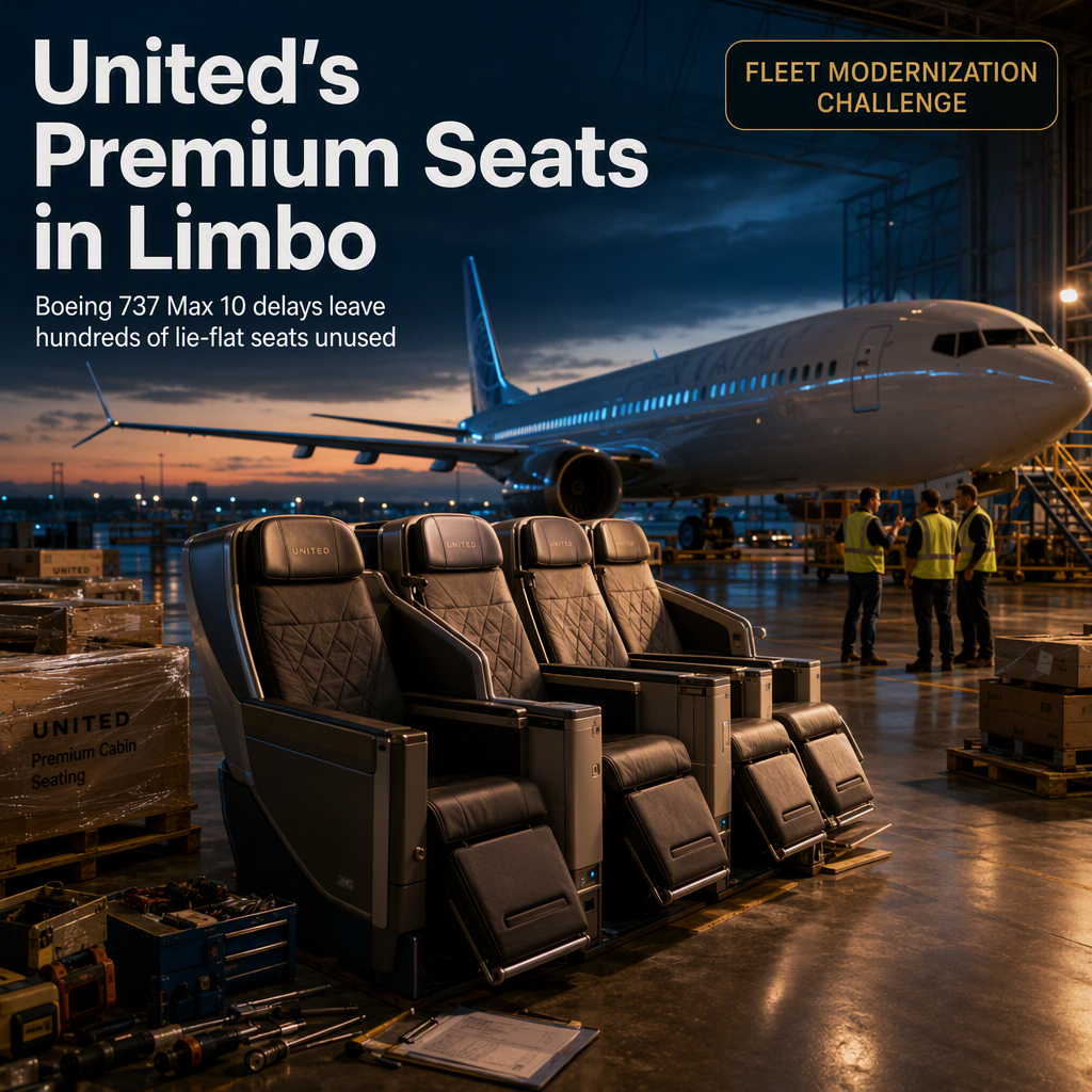 United Airlines Faces Dilemma Over Stored Premium Seats Amid Boeing 737 Max 10 Delays