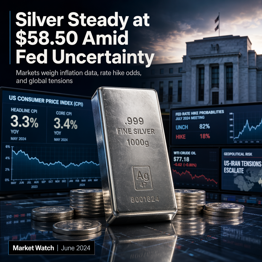 Silver Price Holds Near $58.50 as Softer US Inflation Data Fuels Fed Policy Speculation