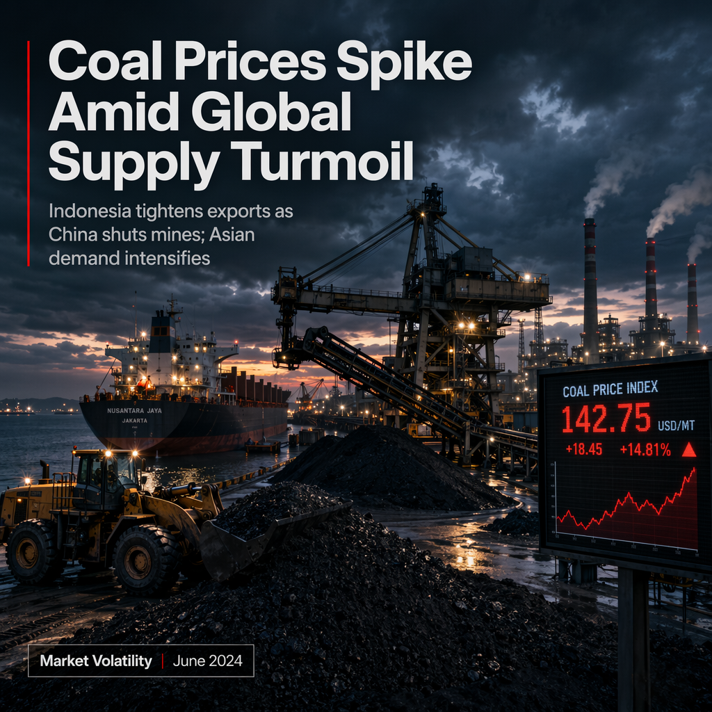 Coal Prices Surge as Indonesia Tightens Exports and China Faces Mine Shutdowns